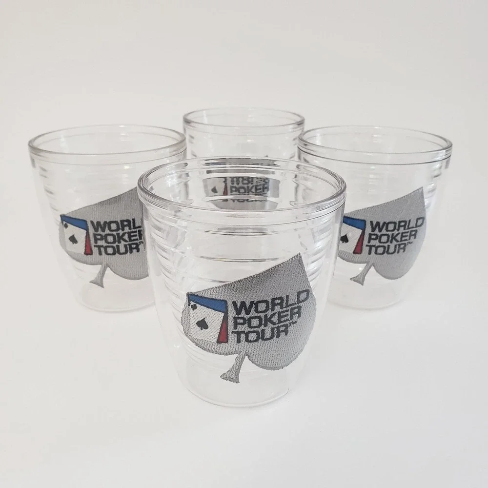 Tervis Tumbler World Poker Tour Set of Four 12oz Plastic Insulated Cups
